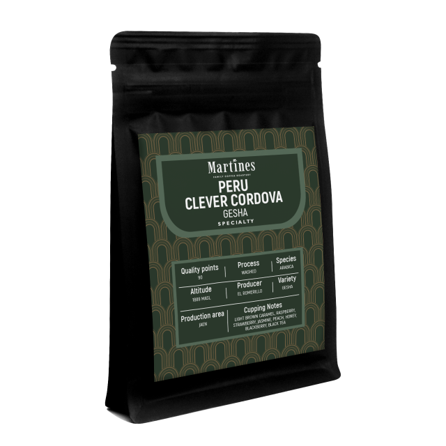 Спешълти кафе Peru Clever Cordova Geisha 100 гр лимитирана серия от Martines Specialty Coffee